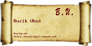 Buzik Ubul névjegykártya